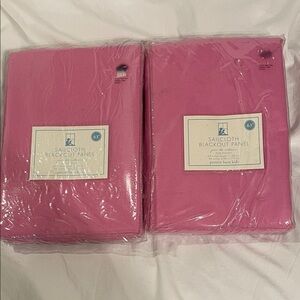 Pottery Barn Kids Vibrant Pink Sailcloth Blackout Panels 66’x 44’